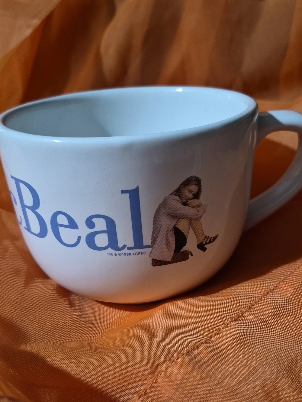 Ally McBeal 1990s TV Show  Oversize Ceramic Coffee Mug with Blue Logo